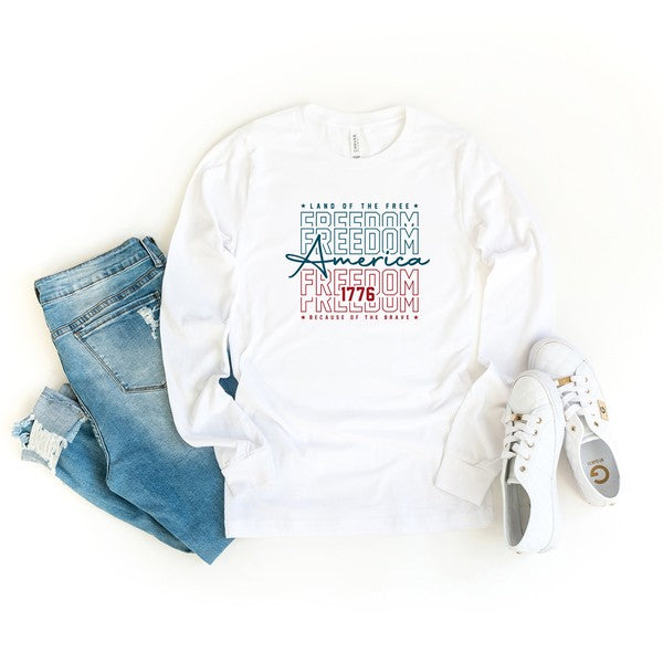 Freedom Stacked Long Sleeve Graphic Tee