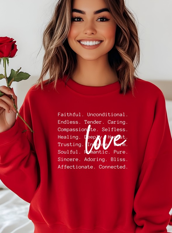 Love Words Graphic CrewNeck Sweatshirt